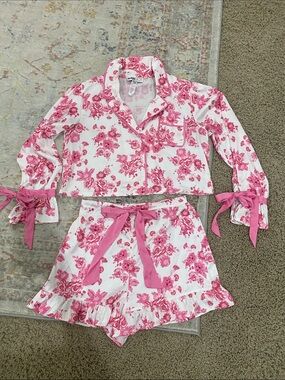 Beach Riot Pink Floral Two-Piece Pajama Set